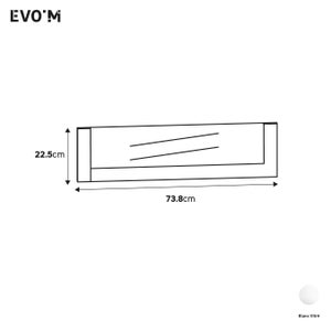 Façade intérieure de tiroir SPACEO Evo'm en verre H.22,5 x  L.73,8 cm