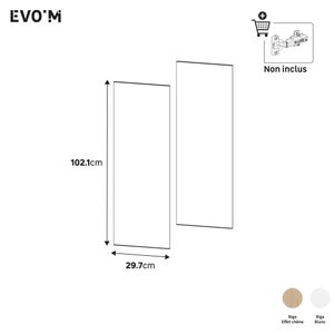 Lot de 2 portes battantes SPACEO Evo'm Riga effet chêne H.102,1 x  L.29,7 cm