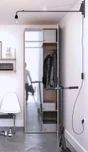 porte battante evo'm h.204,8 x l.40 cm miroir spaceo
