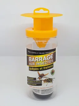 Piège anti-guêpes et frelons à poser et réutilisable, BARRAGE AUX INSECTES, jaune