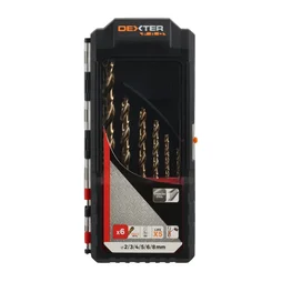 Coffret de 6 forêts métal, diam. 2 à 8 mm DEXTER PRO