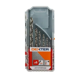 Coffret de 6 forêts métal, diam. 2 à 8 mm DEXTER