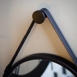 Support miroir barbier noir 5 cm