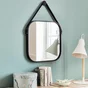 Support miroir barbier noir 5 cm