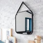Support miroir barbier noir 5 cm