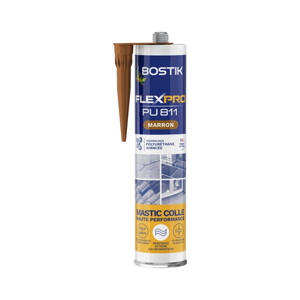 Colle joint int/ext polyuretane bostik flexpro pu811 marron cart 300ml