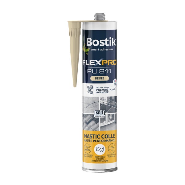 Colle joint int/ext polyuretane bostik flexpro pu 811 beige cart 300ml