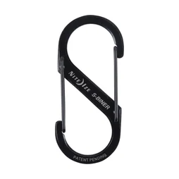 Mousqueton double entrée inox noir 5cm 4,5kg nite ize