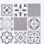 Lot de 6 crédences adhèsives oriental til, gris, 30.5 cm x 30.5 cm