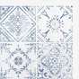 Lot de 6 crédences adhèsives vintage, bleu, 30.5 cm x 30.5 cm
