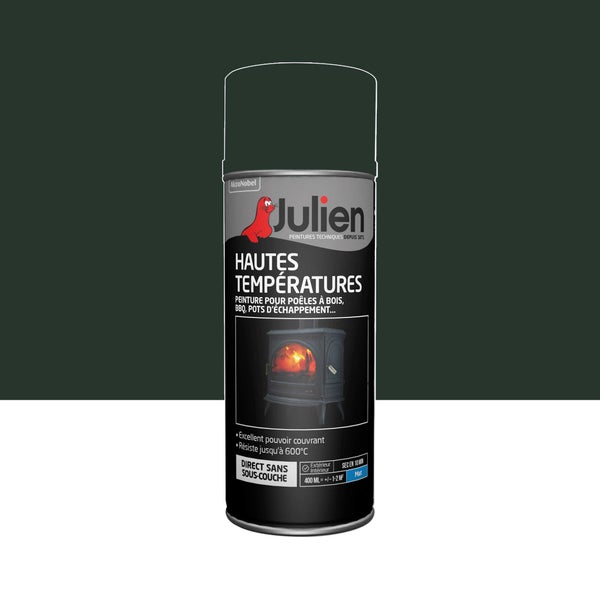 Bombe de peinture Hautes températures JULIEN gris fonte mat 400 ml