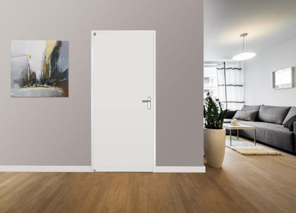 Bloc porte rénov' blanc prêt à peindre 83cm, réversible