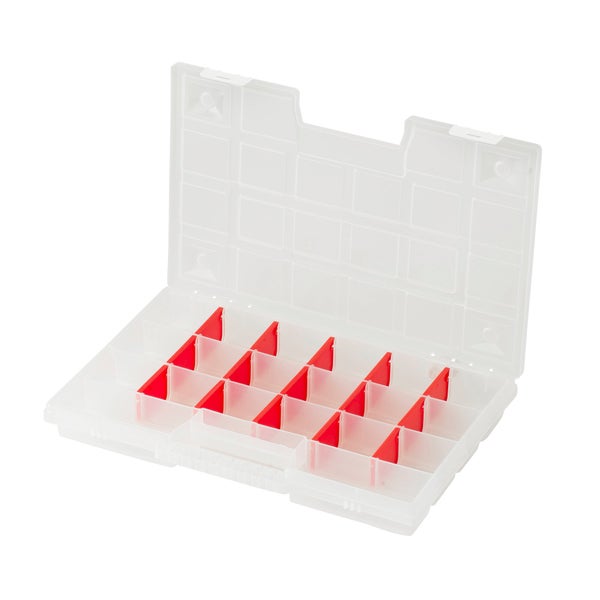 Organiseur plastique transparent, taille M, l.29 x H.3.5 x P.19.5 cm