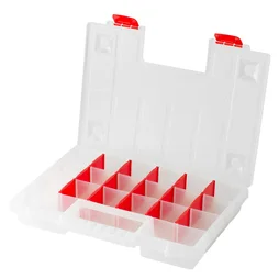 Organiseur plastique transparent, taille L, l.34.4 x H.5 x P.24.9 cm