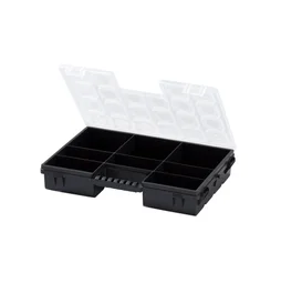 Organiseur polypropylène noir transparent, taille M DEXTER, l.28.4 x H.5 x P.19.2 cm