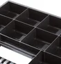 Organiseur polypropylène noir transparent, taille L DEXTER, l.38.5 x H.5 x P.28.3 cm