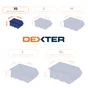Bac à vis bleu, DEXTER,  l.11.6 x H.7.5 x P.11.2 cm