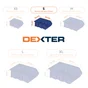 Bac à bec bleu, DEXTER, l.11.6 x H.7.5 x P.16.1 cm