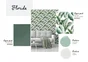Papier peint vinyle vintage vert