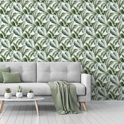 Papier peint vinyle FLORIDA vert