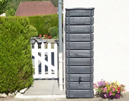 Récupérateur d'eau aérien mural, BELLI Wood, 300 litres, imitation bois anthracite