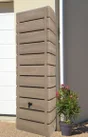 Récupérateur d'eau aérien rectangulaire mural, BELLI Wood, 300 litres, imitation bois