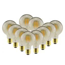 Lot de 10 ampoules led decoratives, globe 80mm, E27, 400Lm = 35W, blanc chaud, XXCELL
