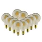 Lot de 10 ampoules led decoratives, globe 80mm, E27, 400Lm = 35W, blanc chaud, XXCELL