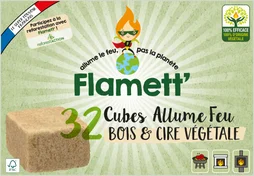 Allume-feux cube bois FLAMETT x32