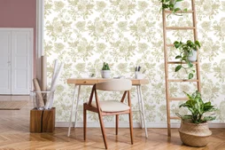 Papier peint intissé Flower and birds blanc