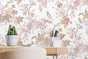 Papier peint Oiseau romantique rose