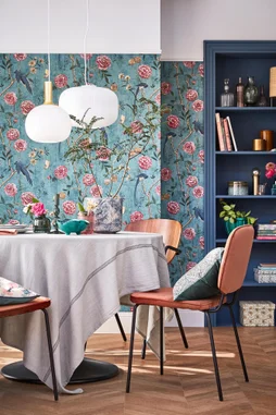 Papier peint intissé Chinoiserie vert
