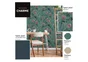 Papier peint intissé Chinoiserie vert