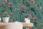 Papier peint intissé Chinoiserie vert
