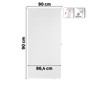 Store enrouleur tamisant Jive blanc, l.90 x H.90 cm, INSPIRE