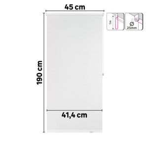 Store enrouleur tamisant Jive blanc, l.45 x H.190 cm, INSPIRE