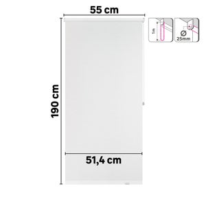 Store enrouleur tamisant Jive blanc, l.55 x H.190 cm, INSPIRE