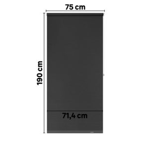 Store enrouleur occultant Mambo gris foncé, l.75 x H.190 cm, INSPIRE
