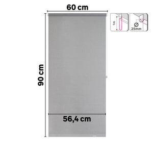 Store enrouleur tamisant Jive gris, l.60 x H.90 cm, INSPIRE