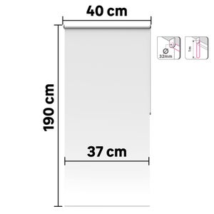 Store enrouleur tamisant Samba blanc, l.40 x H.190 cm, INSPIRE