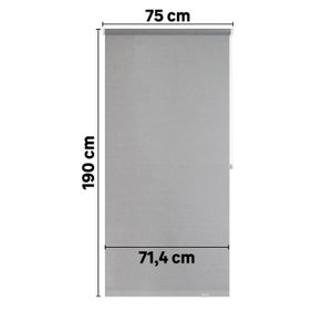 Store enrouleur tamisant Jive gris, l.75 x H.190 cm, INSPIRE