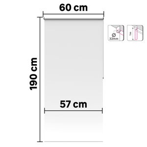 Store enrouleur filtrant Samba blanc, l.60 x H.190 cm, INSPIRE
