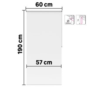 Store enrouleur occultant Bossa blanc, l.60 x H.190 cm, INSPIRE