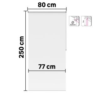 Store enrouleur occultant Bossa blanc, l.80 x H.250 cm, INSPIRE