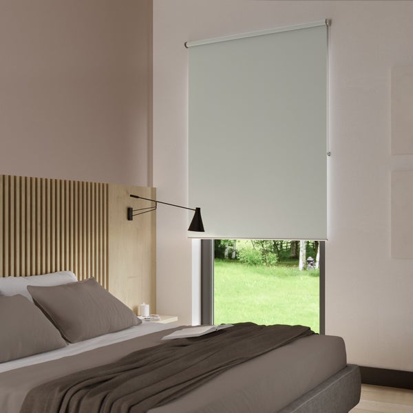 Store enrouleur occultant Bossa blanc, l.40 x H.190 cm, INSPIRE
