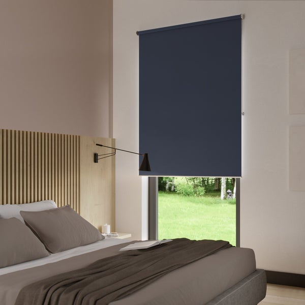 Store enrouleur occultant Bossa bleu, l.75 x H.250 cm, INSPIRE