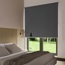 Store enrouleur occultant Bossa gris foncé, l.120 x H.250 cm, INSPIRE