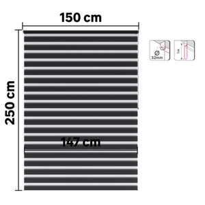Store enrouleur jour/nuit Bolero gris foncé, l.150 x H.250 cm, INSPIRE