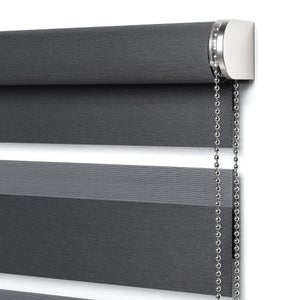 Store enrouleur jour/nuit Bolero gris foncé, l.150 x H.250 cm, INSPIRE