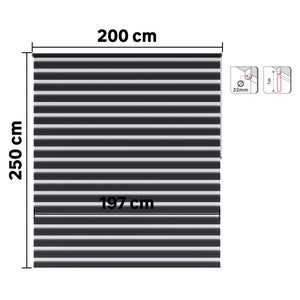 Store enrouleur jour/nuit Bolero gris foncé, l.200 x H.250 cm, INSPIRE